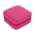 thumbnail image 4 of Joyero con espejo para mujer, caja de almacenamiento de joyas, organizador de exhibición de joyas Rosa roja, 4 of 9
