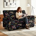 thumbnail image 3 of SCRAWLGOD Sea Turtle Plumeria Print Recliner Cover 2 Seater for Pets Stretch Reclining Slipcover with Pocket Non Slip Anti Scratch Furniture Protector Recliner Cover, 3 of 8