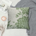 thumbnail image 2 of Nawypu Sage Green Pillow Covers Dahlia Flowers and Grey Leaf Throw Pillowcase Decorative Room Spring Summer Green Flowers Cushion Cover for Patio Sofa Bedroom Indoor Outdoor Party, 2 of 5