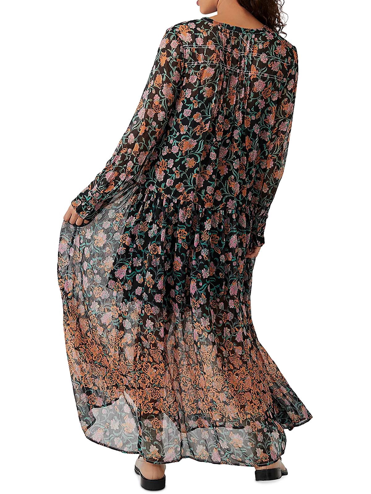 knee length dresses for ladies Baltic Born Womens Katherine Maxi Dress | Cream + Rust Floral main image 1