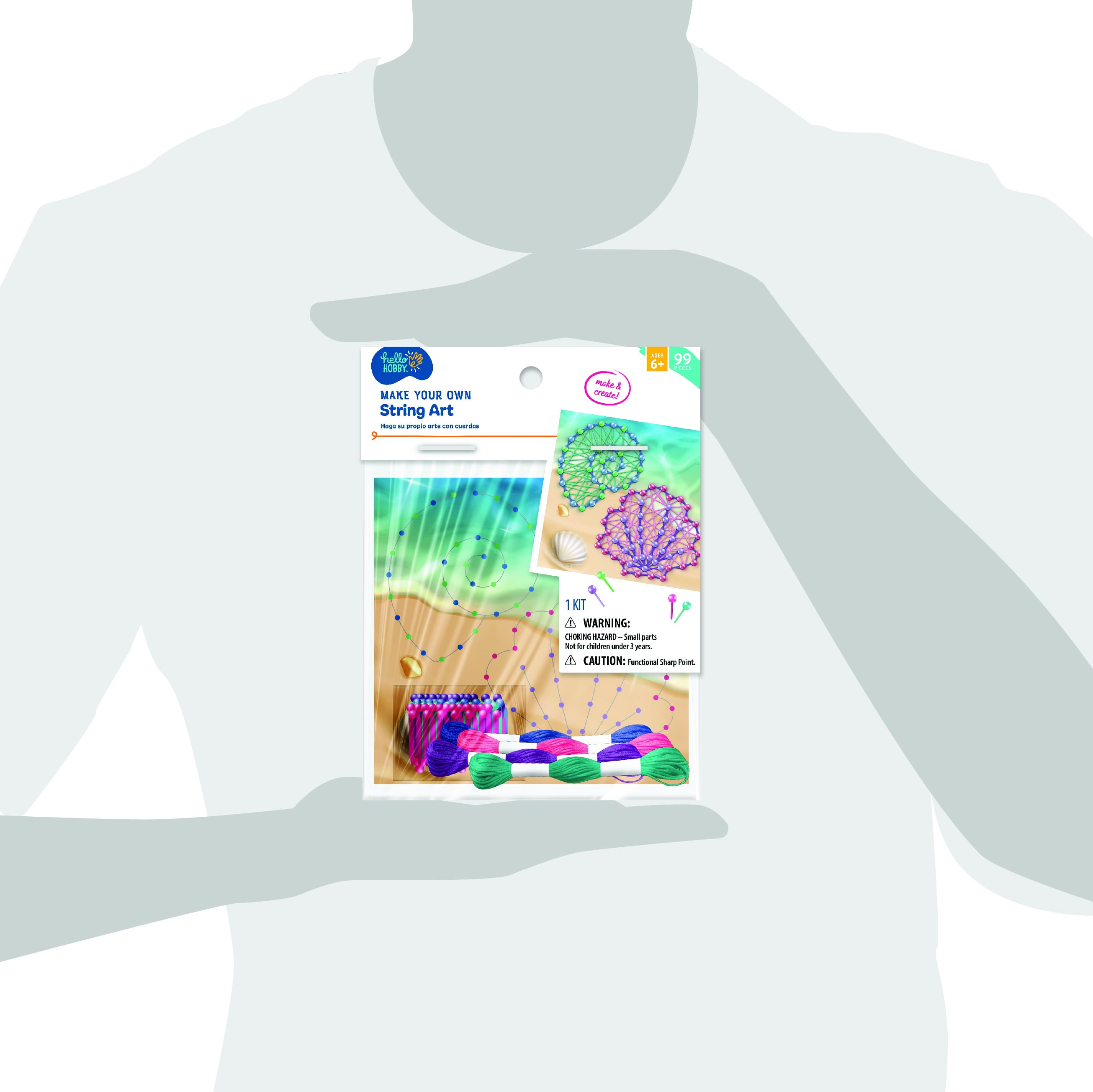 Hello Hobby Make Your Own String Art, Child Craft Kit, 6 Kits