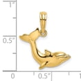thumbnail image 3 of 14k Yellow Gold Casted Open Back Polished Finish Jumping Dolphin Charm Pendant, 3 of 4