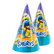 Party Factory `Smurfs' 10 party hats, ca. 3.9x6.3 inch, colorful, cardboard party hats for kids birthday or theme party