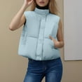 thumbnail image 2 of Daznico Winter Sleeveless Quilted Down Vest with Stand Collar Short for Warmth Outerwear,Womens Vest,XXL, 2 of 5