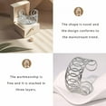 thumbnail image 4 of DESIGNICE Gold Bangles for Women Hollow Geometric Design Chunky Silver Bracelet Adjustable Opening Silver Cuff Bracelets for Women Silver1, 4 of 7