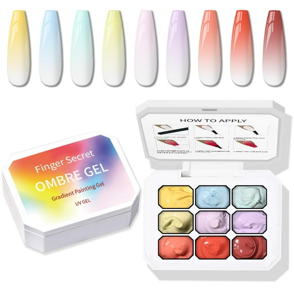 Gel de uñas Karroy Sponge Pat Pat, 9 colores degradados