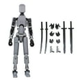 thumbnail image 3 of Figura de Acción de Cuerpo Móvil con Articulaciones, 30cm, 13 Figuras de Acción de Hombre para Dibujar Ilustraciones, Exhibición Coleccionable de Cosp gris, 3 of 10