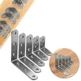 thumbnail image 2 of 4pc Stainless Steel Corner Braces Brackets Right Angle L-Shape Brace Brackets, 2 of 3