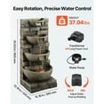 thumbnail image 3 of KFFKFF Outdoor Water Fountain, 35.63-Inch Tall 4-Tier Cascading Design with LED Light and Pump, Modern Block Stack Style for Garden, Patio, Backyard, or Indoor Spaces, 3 of 9
