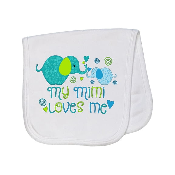 Inktastic My Mimi Loves Me Cute Elephants Baby Burp Cloth