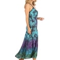 thumbnail image 4 of Sakkas Adela Women's Tie Dye Embroidered Adjustable Spaghetti Straps Long Dress - Fuschia - L/XL, 4 of 5