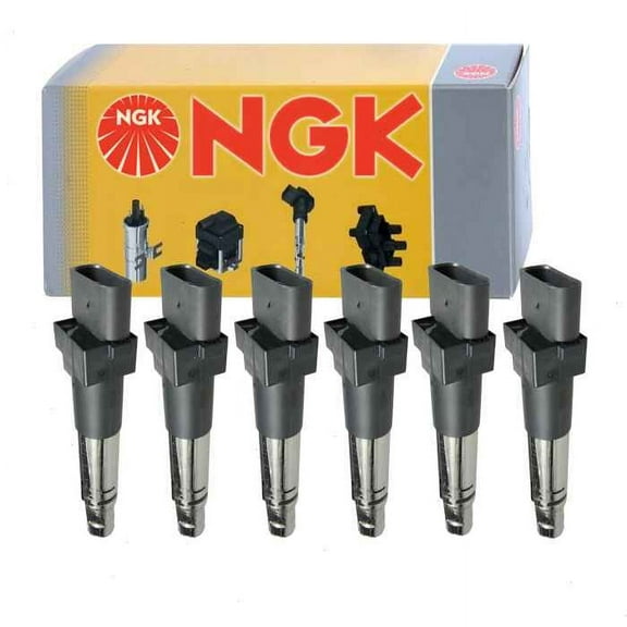6 pc NGK Ignition Coils compatible with Volkswagen Touareg 3.2L 3.6L V6 2004-2017