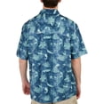 thumbnail image 2 of Guy Havey Mens Fish Shells Print Short Sleeve Shirt Large Blue, 2 of 2