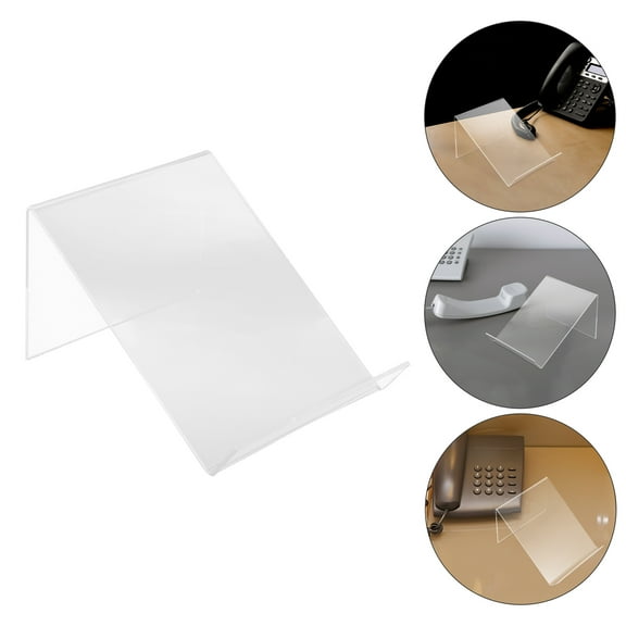 OUNONA Clear Acrylic Telephone Stand Desk Phone Holder with Non Skid Feet 1 Set Heavy Duty Office Organizer Desk Accessory