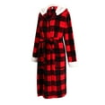 thumbnail image 2 of Richie House Women's Soft and Warm Red Checked Robe RHW2876, 2 of 5