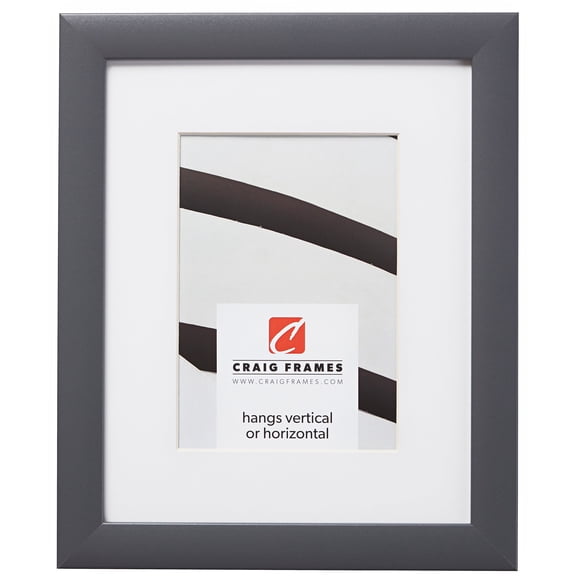 Craig Frames 23247635 8x10 inch Grey Picture Frame Matted for a 5x7 Photo