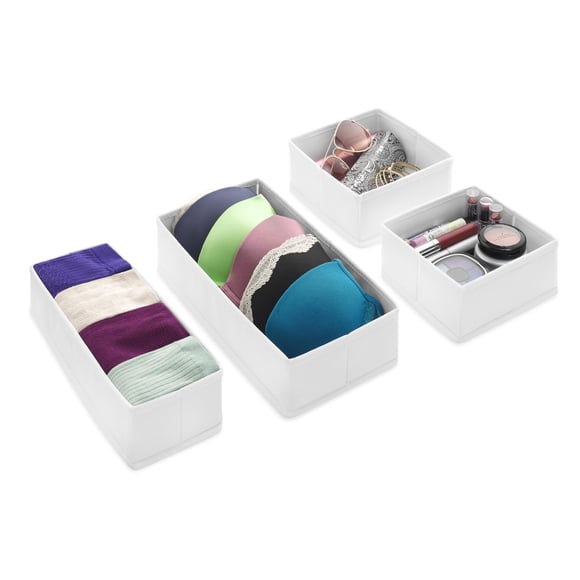 Whitmor - Juego de 4 cajones organizadores blancos
