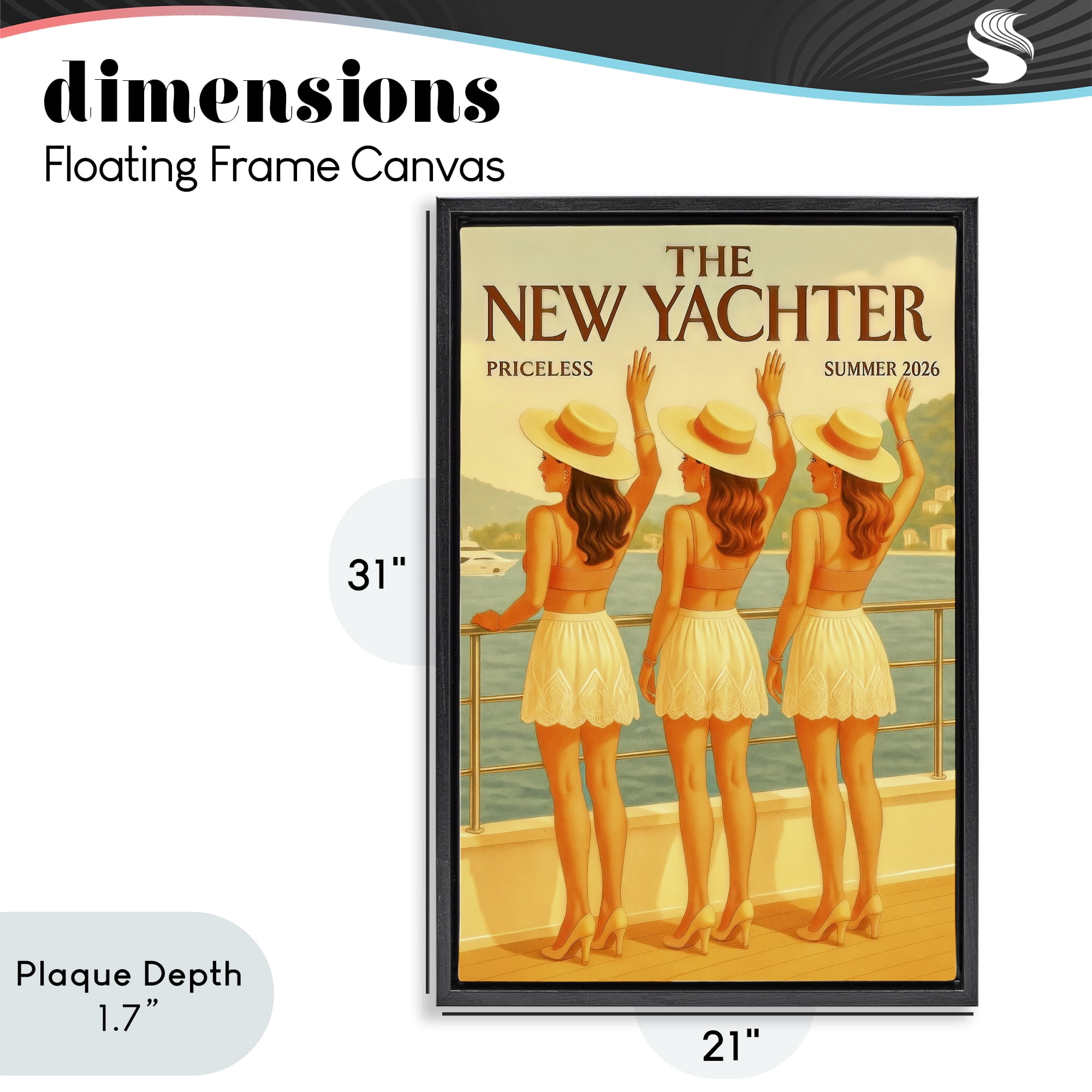 Stupell Industries Magazine Parody Fashion Trio Black Framed Floater Canvas Wall Art, design by Grotto Studios