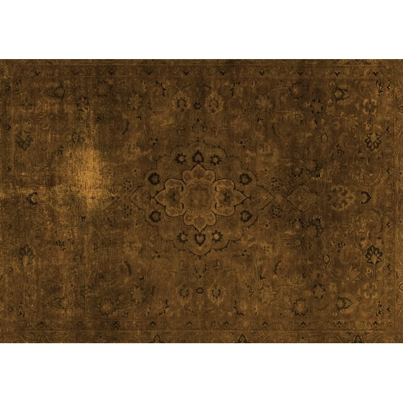 Ahgly Company Indoor Rectangle Abstract Orange Modern Area Rugs, 6' x 9'