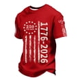 thumbnail image 2 of Men's Waffle Texture Patriotic Graphic Tee USA 250 Years Shirt 250th Anniversary USA Shirt Casual Independence Day T Shirt, 2 of 5