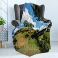 thumbnail image 4 of Hobbits Soft Flannel Fleece Throw Blanket, Overhill Hobbit Village in Matamata New Zealand Fantasy Scene House Image Print, Cozy Plush for Indoor and Outdoor Use, 50" x 70", Green Blue, by Ambesonne, 4 of 5
