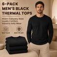 thumbnail image 2 of 3 Pack Thermal Shirts for Men, Base Layer Tops Navy Blue Bulk Wholesale, Cotton, Solid Colors, Shelter Donations (Large), 2 of 7