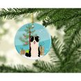 thumbnail image 2 of Carolines Treasures BB4243CO1 Merry Christmas Tree Border Collie Black White Ceramic Ornament 3 in multicolor, 2 of 3
