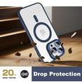 thumbnail image 6 of iPhone 16 Pro Case Shockproof Kickstand Heavy Duty Clear For Compatible With MagSafe With Camera Lens Protector Blue, 6 of 7