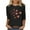 Black 01, variant on Womens Tops Valentine Day Heart Printed 3/4 Sleeve Crewneck Lightweight Casual Tee Tops Ladies T-Shirts