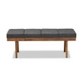 thumbnail image 2 of Baxton Studio Larisa Mid-Century Modern Charcoal Fabric Upholstered Wood Bench, 2 of 5