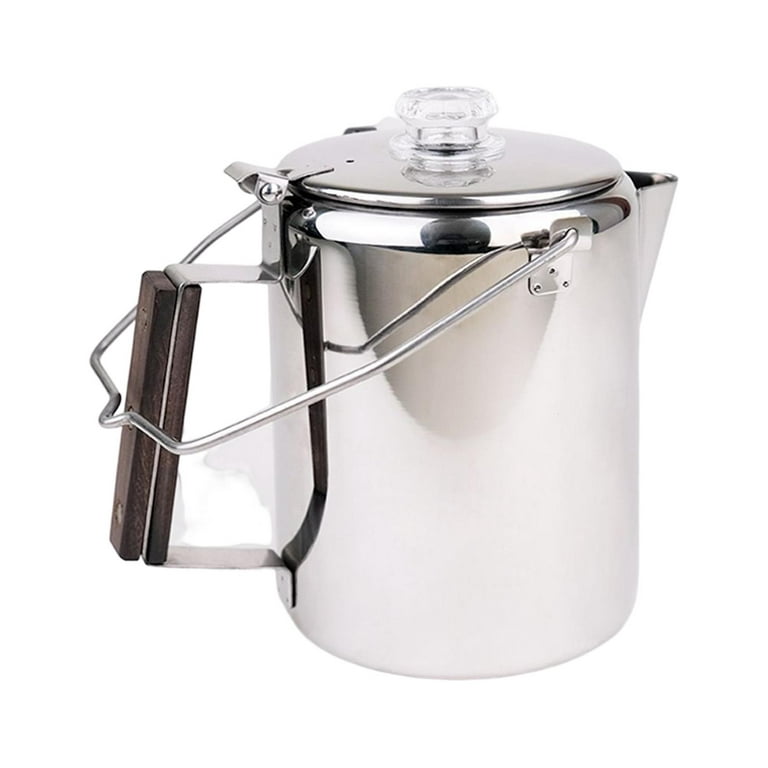 BeGrit Camping Coffee Pot Camping Pot Tea Kettle Stainless Steel Hiking Pot  Portable Percolator Coffee Pot with Handles and with Lids for Camping
