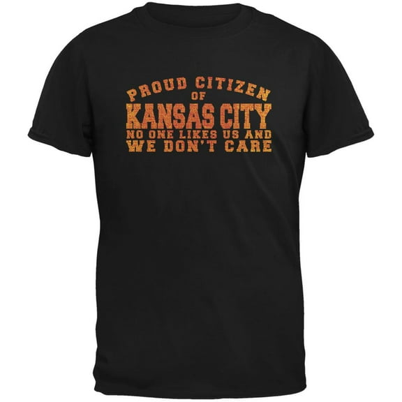 Proud No One Likes Kansas City Black Adult T-Shirt - Large