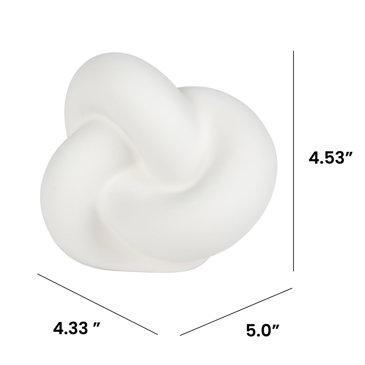 Hello Hobby Paintable Base Knot, White Ceramic 5"