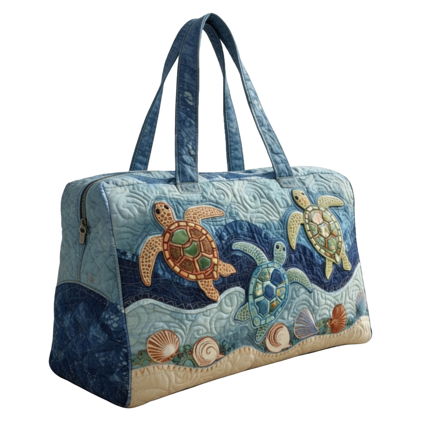 Hippie Van Quilted Duffle Bag, Hippie Journey Quilted Duffle Bag, Vintage Floral Travel Weekender Bag Gym Bags