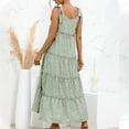 thumbnail image 6 of IROINNID Women's Sleeveless Prints Empire Dress Tank Splicing Dress Round Neckline Ankle-Length Dress, 6 of 6