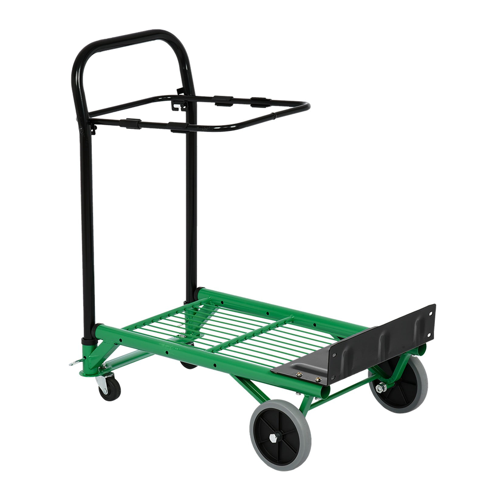 2 in 1 Aluminum Four Wheel Hand Cart Truck Foldable Regular Dolly 200kg Capacity 