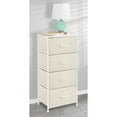 mDesign Tall Dresser Storage Tower Stand with 4 Fabric Drawers Cream