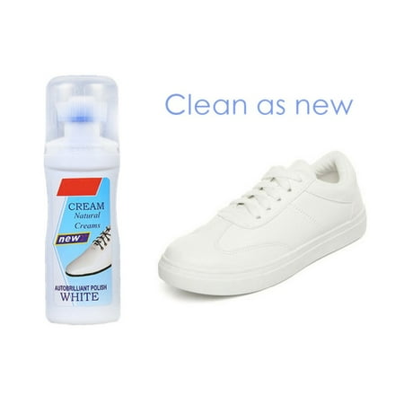 

Shoe Whitener With Sponge Brush Head White Shoe Refresh Cleaner Scrubbing Detergent Whitening Agent 50ML