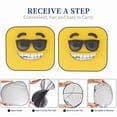 thumbnail image 6 of Bingfone Smiling With Sunglasses Windshield Sun Shade 2-Piece Foldable Car Front Window Sunshade for Most Sedans SUV Truck - Medium, 6 of 7