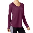 thumbnail image 2 of Ideology Womens Lightweight Long Sleeve Top,Preety Plum,Small, 2 of 2
