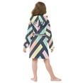 thumbnail image 7 of FORMRS Niños Bathrobe Unisex Hooded Robe Soft Plush Pajamas Sleepwear, Size 2-3T, Green Stripes, 7 of 7