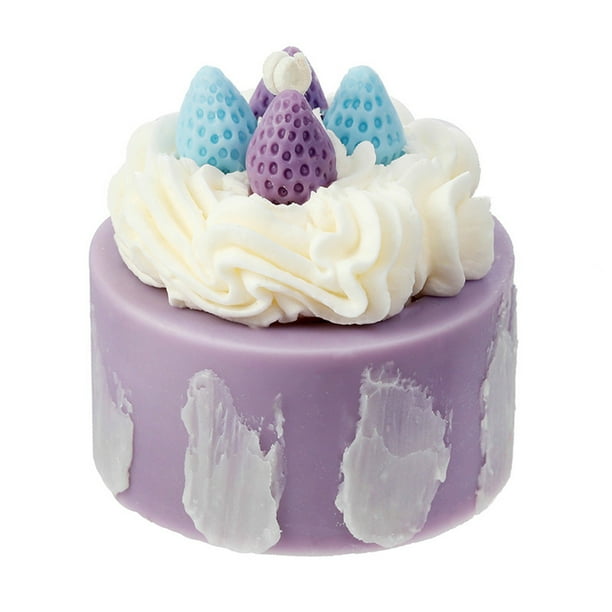 Aooww Cake Purple Strawberry Cute Scented Candle Heart-Warming Birthday Graduation Gift Holiday Souvenir Friend Gift, Love Themed Home Decor, Valentine's Day Gifts For Couples,As Show