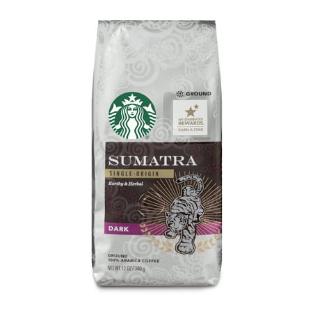 Starbucks Sumatra Dark Roast Ground Coffee, 12-Ounce (Best Seller Hot Coffee In Starbucks)