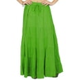 thumbnail image 1 of Phagun Jupe d'Été Verte en Coton pour Femme, Design Ethnique, Taille à Cordon - 8, 1 of 1