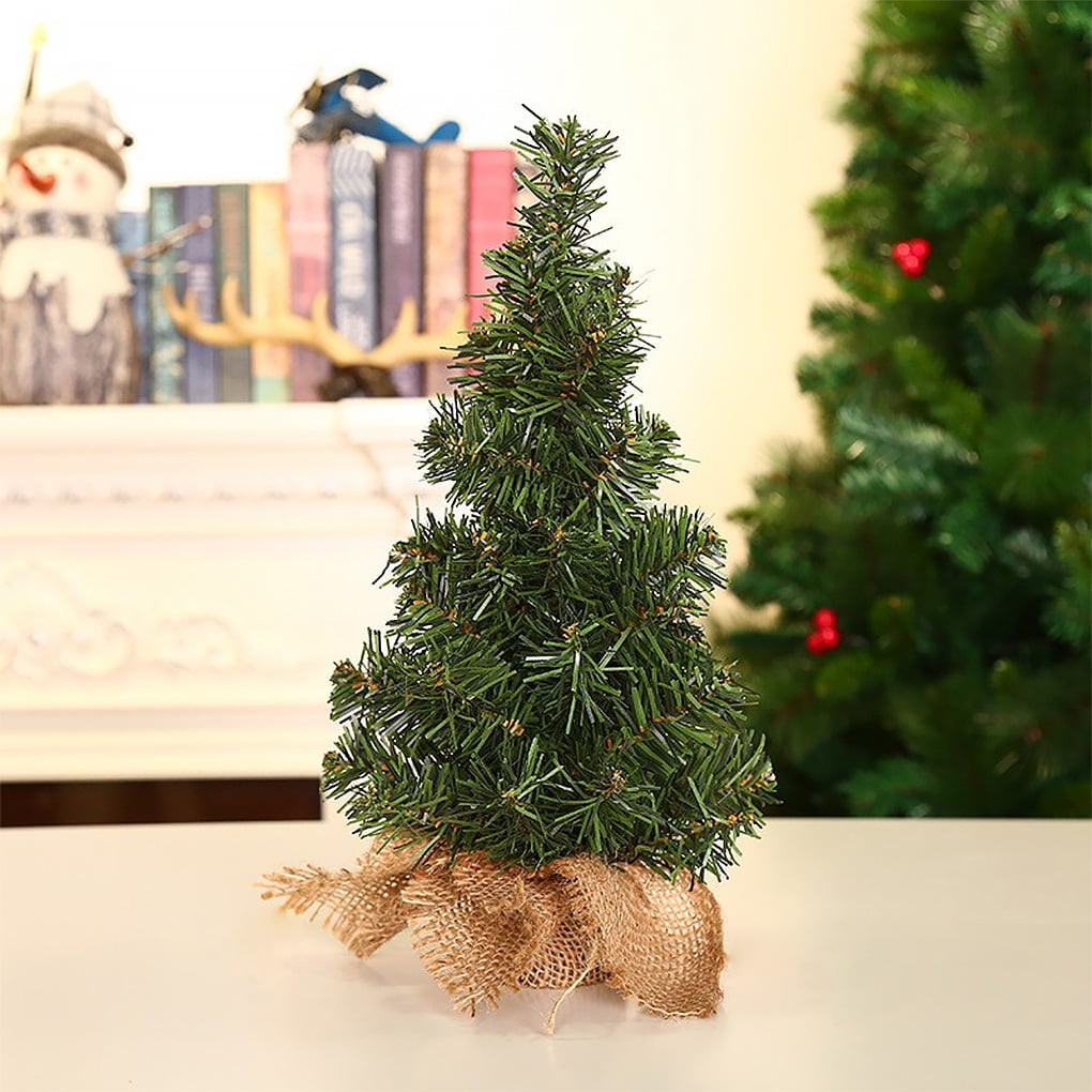 Mini Sapin De Noël Artificiel Avec Couronne Et Boîte Cadeau - Décoration De Table Ou étagère - Lot De 56 Pièces - ABS