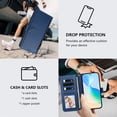 thumbnail image 5 of Heavy Duty Wallet Phone Case for [Motorola Moto G Stylus 2025 5G] with Card Slots and Kickstand Blue, 5 of 5