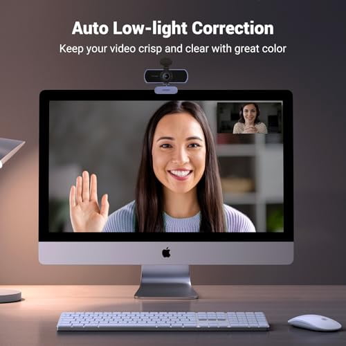 UGREEN Full HD 1080P Webcam with Microphone, 2 Noise-Canceling Mics, 85 °   Fov & Fixed Focus, Plug and Play, Auto Light Correction, Privacy Cover PC Camera for Zoom/Skype/Teams, Switch 2