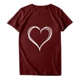 thumbnail image 4 of Alkepwun Womens Heart Print Graphic Tees Girls Cute Short Sleeve T-Shirts Summer Casual Tee Blouse Crewneck Tshirt Tops, 4 of 7