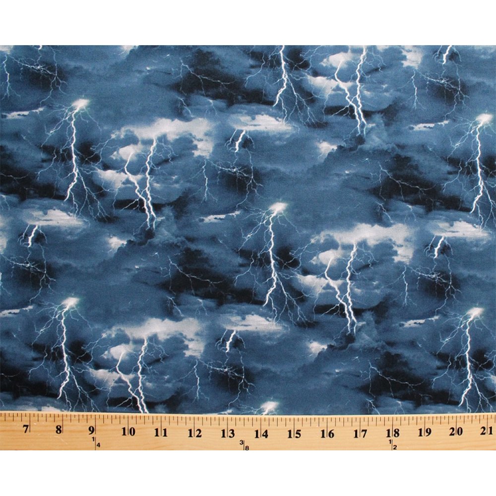 Cotton Landscape Medley Thunder Storm Lightning Bolts Storm Chasers