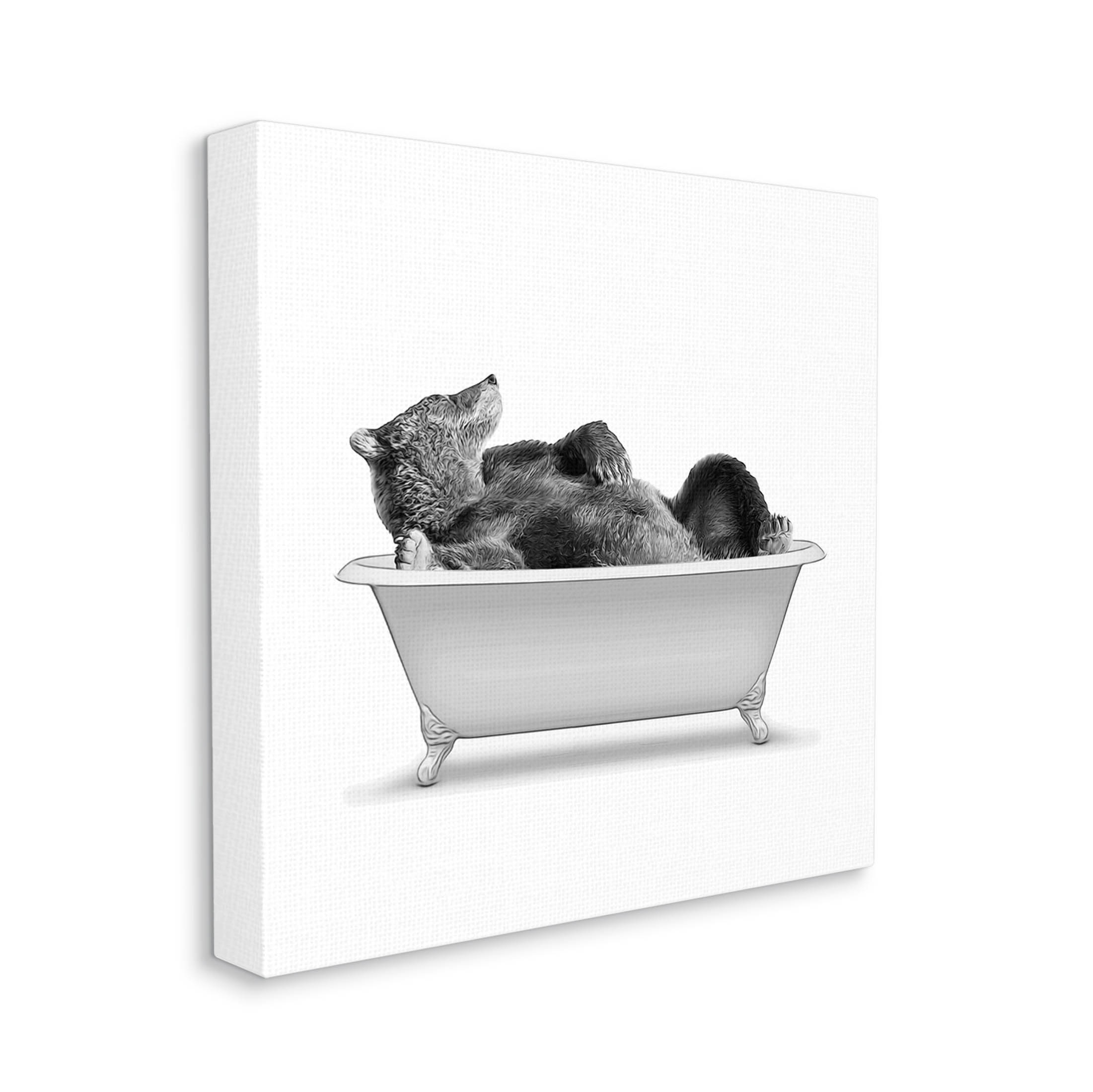 Stupell Industries Woodland Bear Antique Tub Graphic Art Gallery Wrapped Canvas Print Wall Art, Design by Annalisa Latella